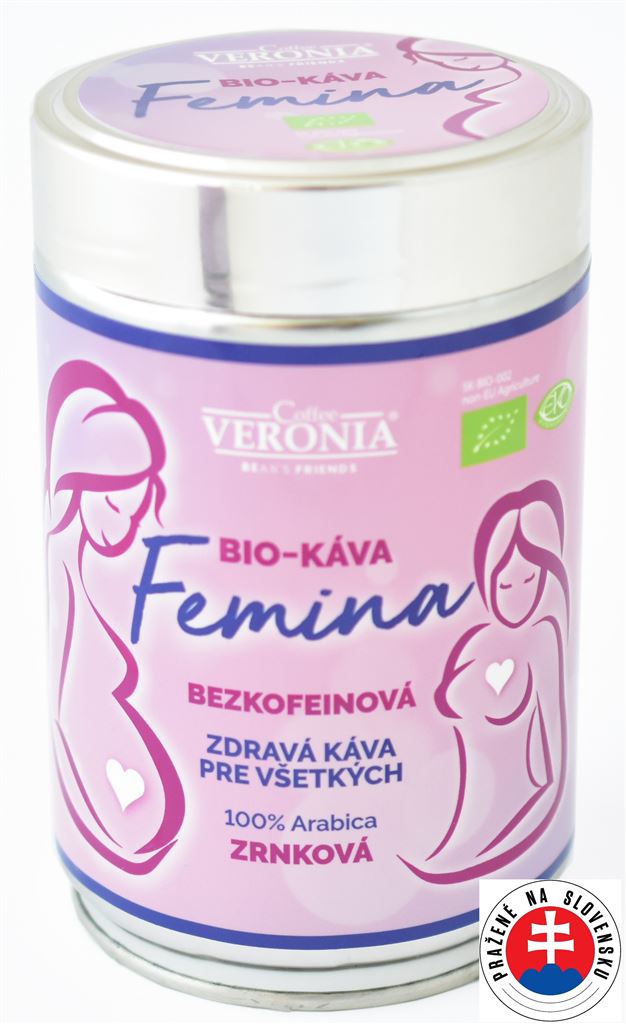 Obrázok VERONIA FEMINA BEZKOFEINOVA BIO 250G ZRNKOVA KAVA