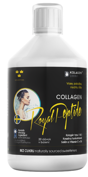 Obrázok KolagenDrink Collagen Royal Peptide hydrolyzovaný rybí kolagén bez cukru 1×500 ml, 20 dávok v balení