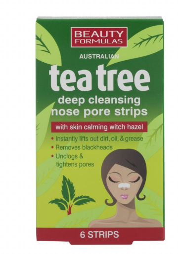 Obrázok BeautyFormulas Tea tree Čistiace pásky na nos 6ks