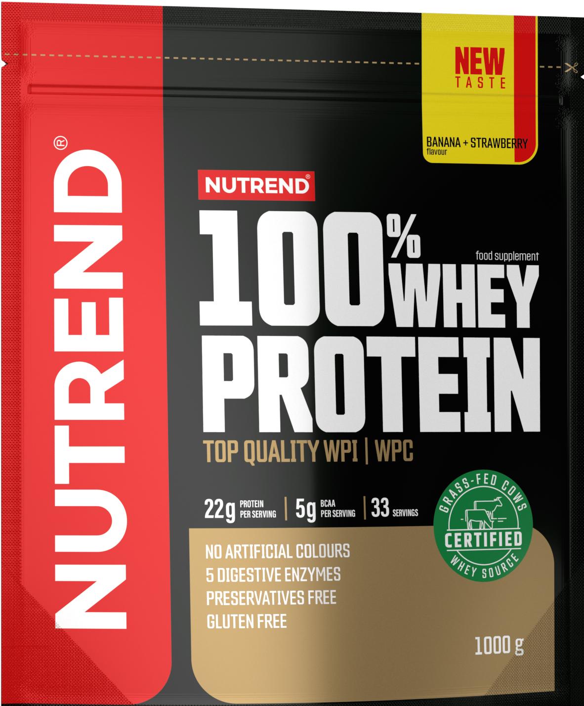 Obrázok Nutrend 100% WHEY Protein 1000g banán-jahoda