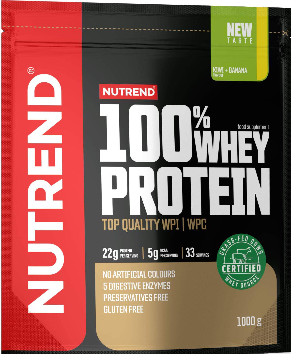 Obrázok Nutrend 100% Whey Protein 1000 g kiwi banana