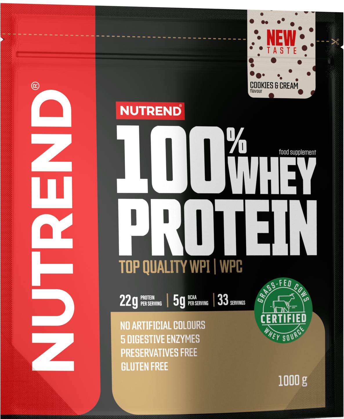 Obrázok Nutrend 100% Whey Protein 1000 g cookies cream