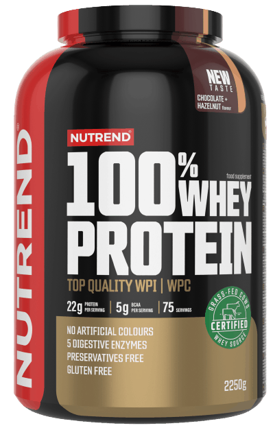 Obrázok Nutrend 100% Whey Protein 2250 g čokoláda lieskový oriešok