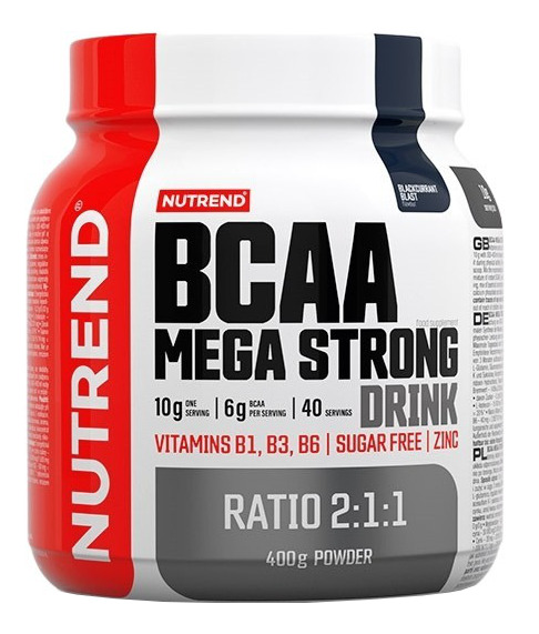 Obrázok Nutrend BCAA Mega Strong Drink (2:1:1), 400 g, čierne ríbezle (VS-106-400-ČR)