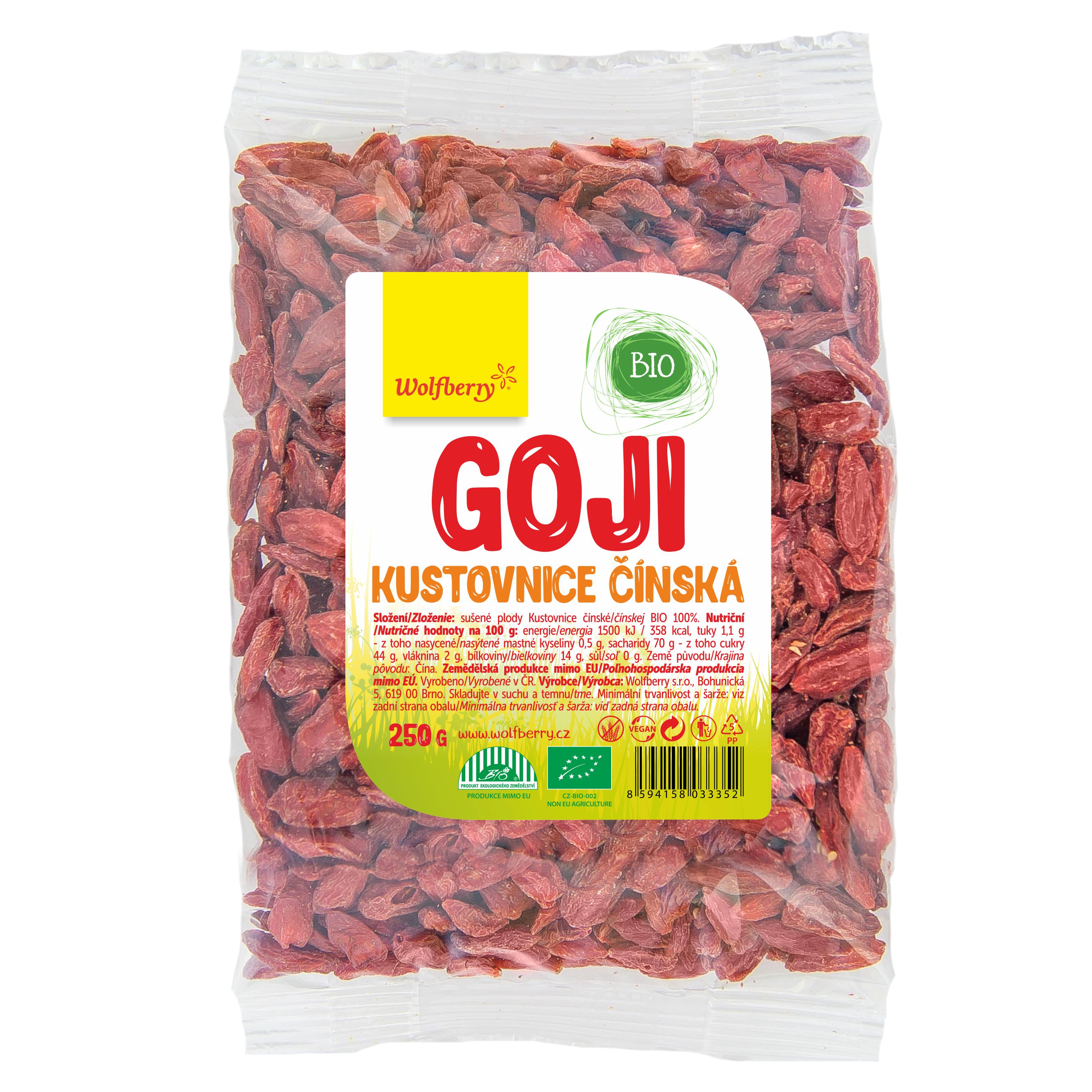 Obrázok Wolfberry Goji kustovnica čínska BIO 250 g