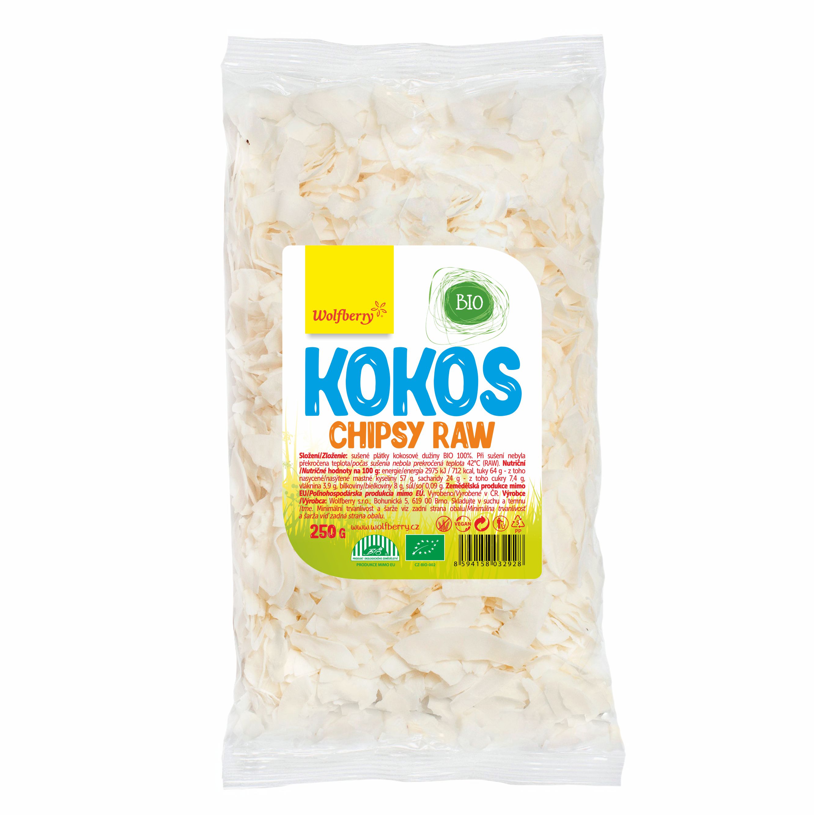 Obrázok WOLFBERRY Kokosové chipsy BIO 250 g