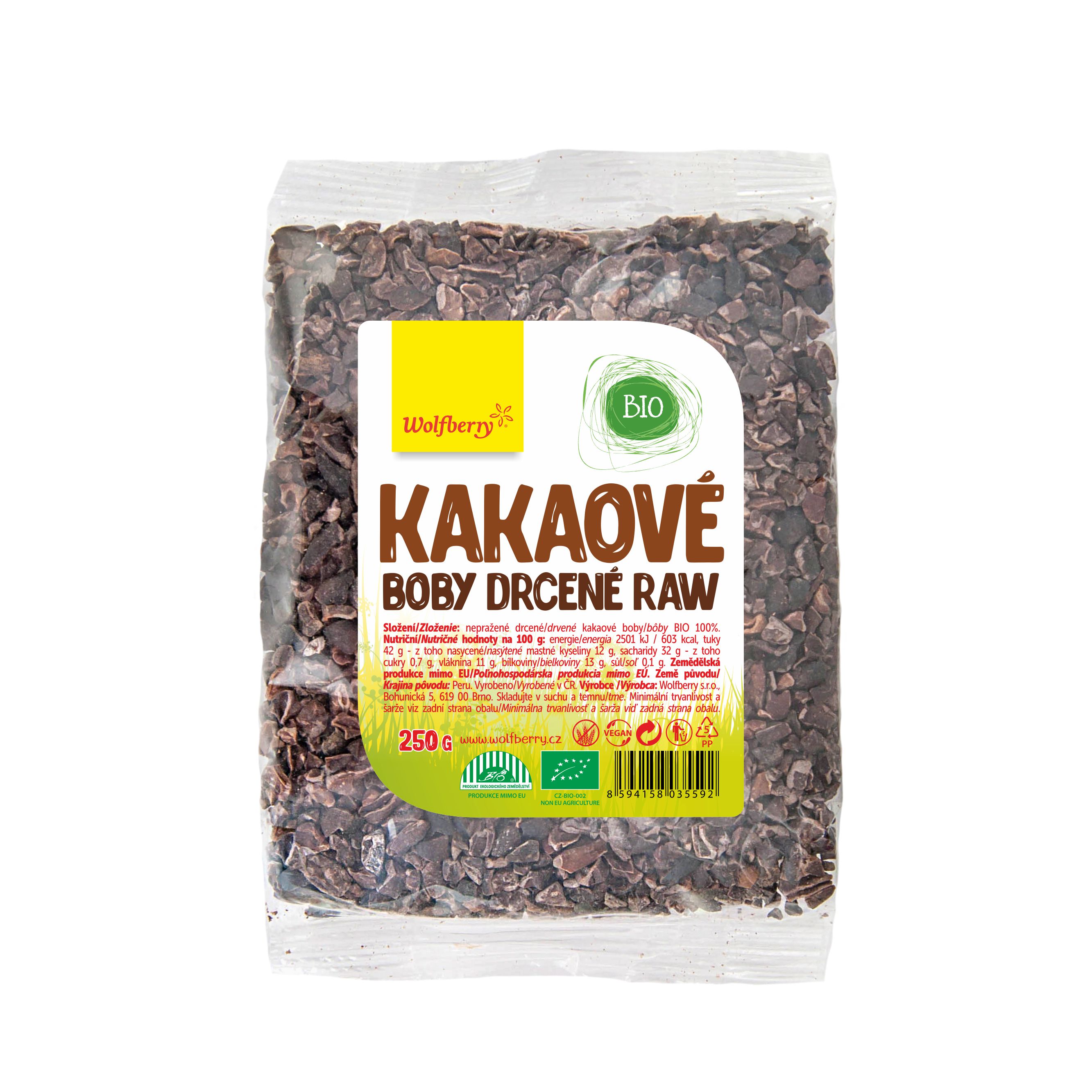 Obrázok Kakaové bôby drvené BIO Wolfberry 250 g