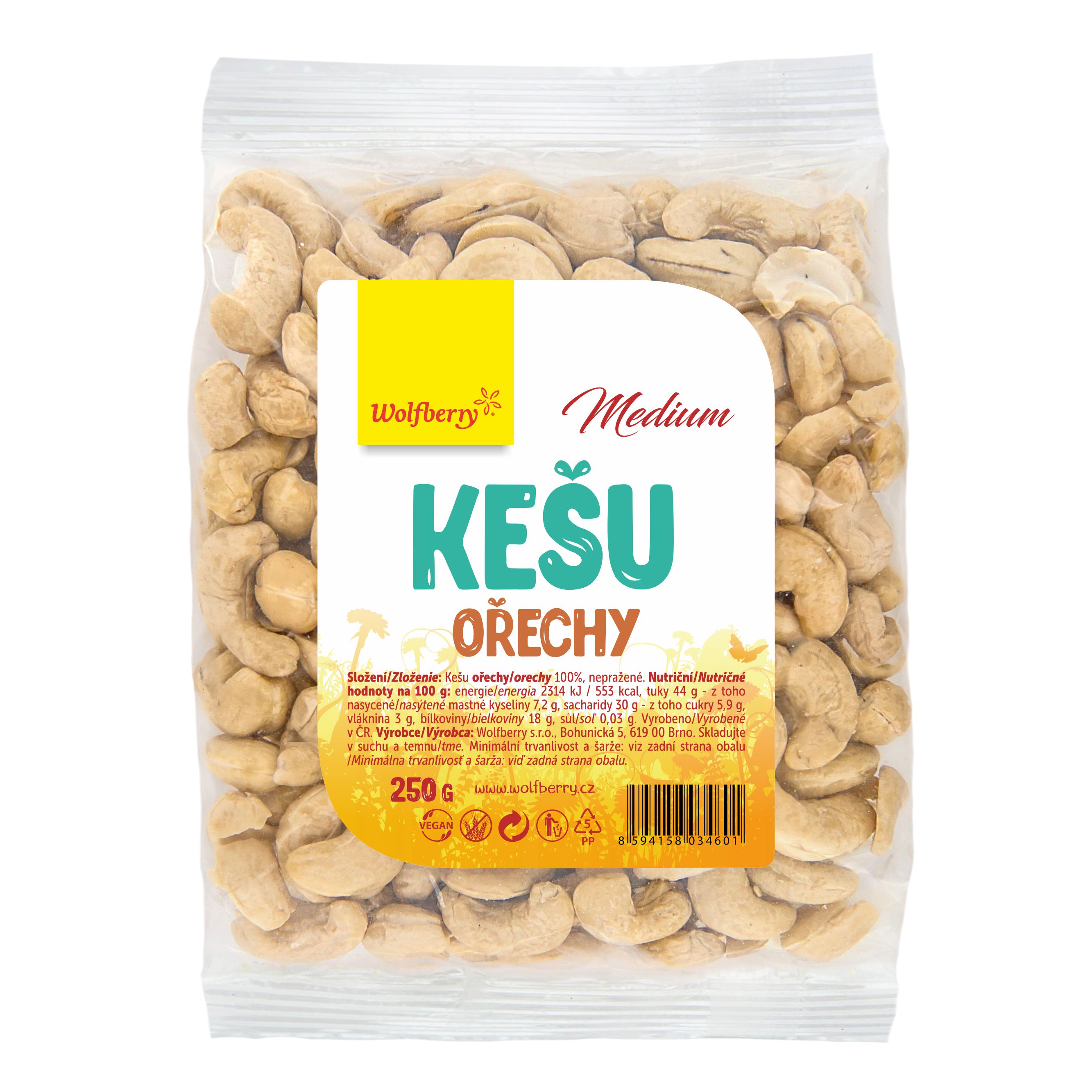 Obrázok Wolfberry Kešu celé 250 g Medium