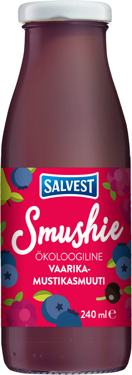 Obrázok SALVEST Smushie BIO Smoothie ovocné s čučoriedkami, malinami a čiernymi ríbezľami 240 ml