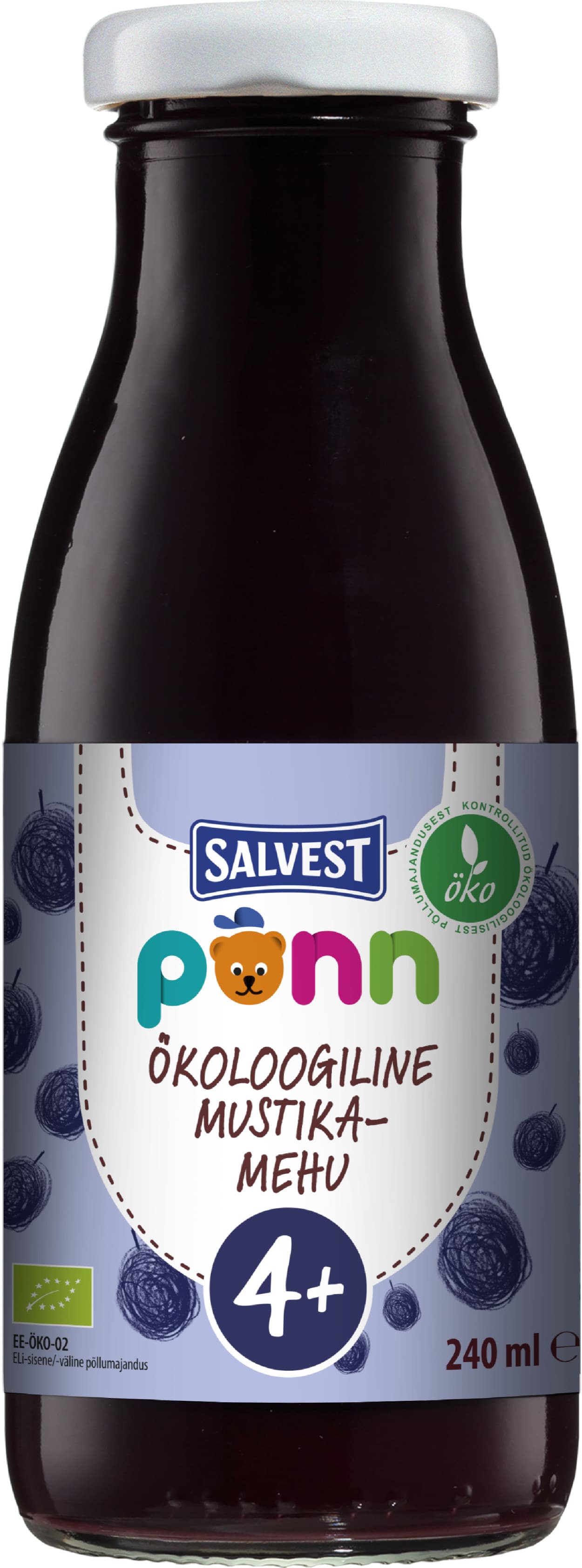 Obrázok SALVEST Põnn BIO Šťava čučoriedková s dužinou 240 ml