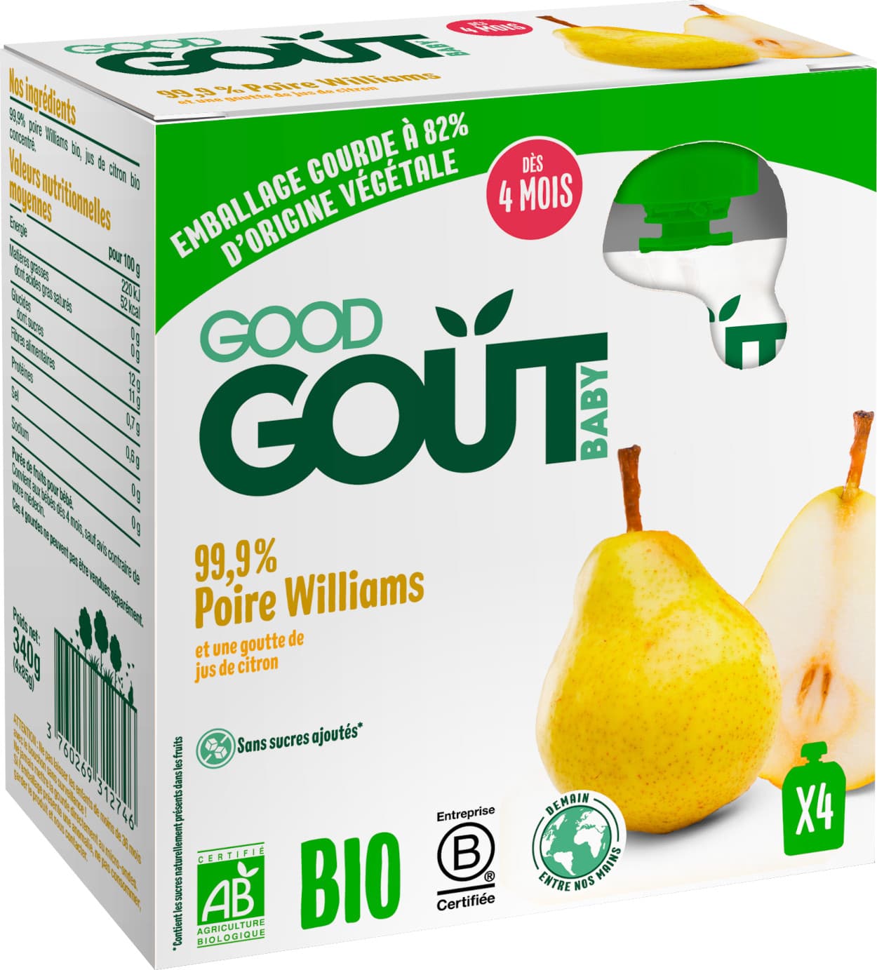 Obrázok 4x GOOD GOUT BIO Hruška 85 g