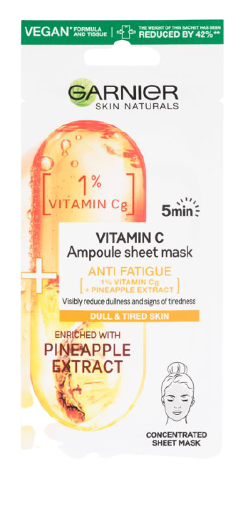 Obrázok GARNIER Skin Naturals Ampoule Sheet Mask Vitamin C and Pineapple Extract 15 g (3600542387200)