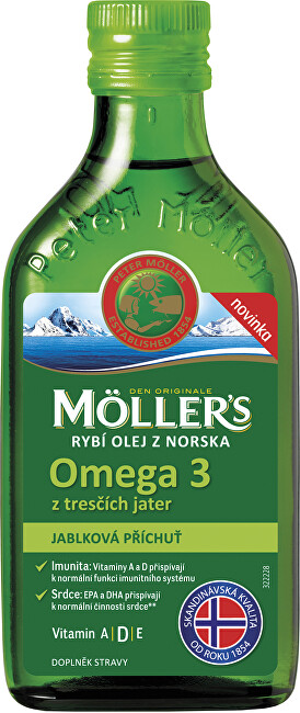 Obrázok MOLLER´S Omega 3 RYBÍ OLEJ Jablková príchuť