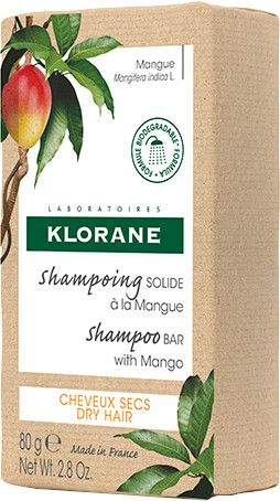 Obrázok KLORANE SHAMPOOING SOLIDE Á LA MANGUE tuhý šampón s mangom pre suché vlasy 1x80 g