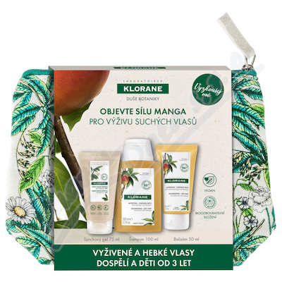 Obrázok KLORANE MANGUE TRAVEL KIT (šampón 100 ml + balzam 50 ml + sprchový gél 75 ml) 1x1 set