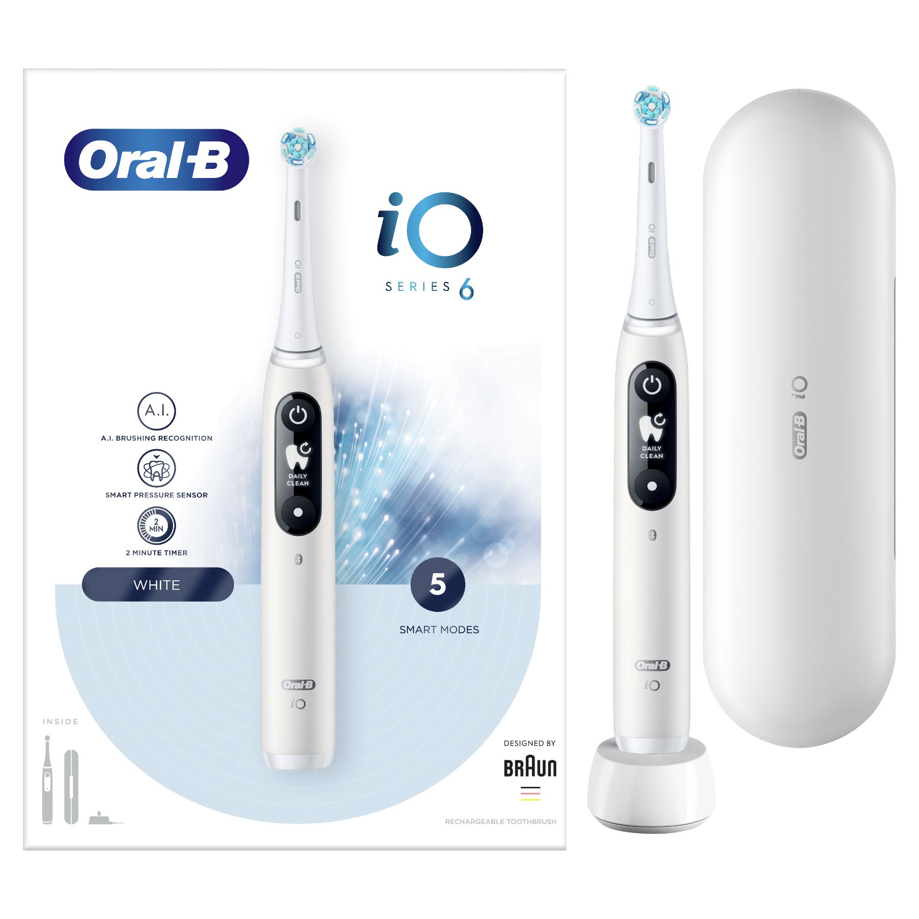 Obrázok Oral B iO Series 6 White Elektrická Zubná Kefka 1×1 ks, jemná