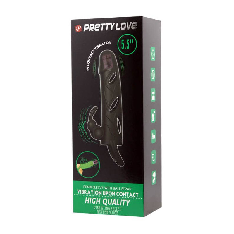 Obrázok Pretty Love Penis Sleeve With Ball Strap 