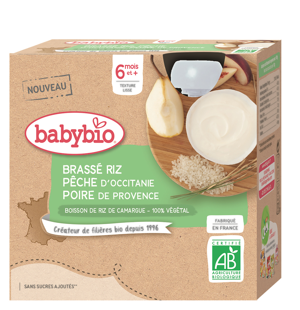 Obrázok 4 x BABYBIO Ryžová kaša s broskyňou a hruškou 85 g